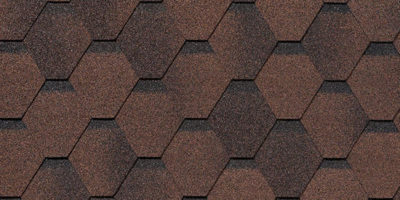 Гибкая черепица Roofshield Фэмили Эко Лайт Стандарт коричневый с оттенением