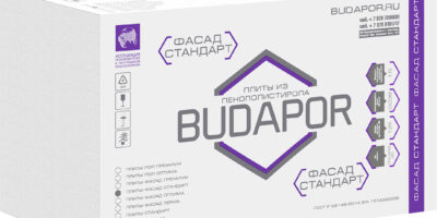 Пенопласт ППС(EPS) 80-BS 125 Фасад Стандарт BUDAPOR 15,0 кг/м3 20 мм 1000х1000мм