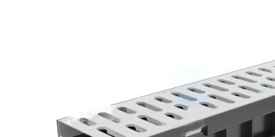 Комплект Gidrolica Light: лоток водоотводный ЛВ -10.11,5.9,6 — пластиковый с решеткой РВ -10.10,8.100 стальной оцинкованной, кл. A15