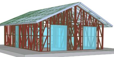 ЛСТК Металлоконструкция каркасный дом (9,65х6,8м), 60м2